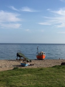 Branscombe Beach - wave for the camera mum!