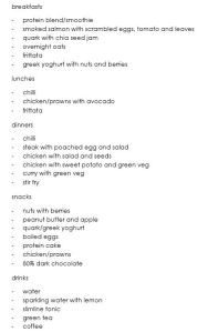 An example of what I was eating last year when I was at my leanest